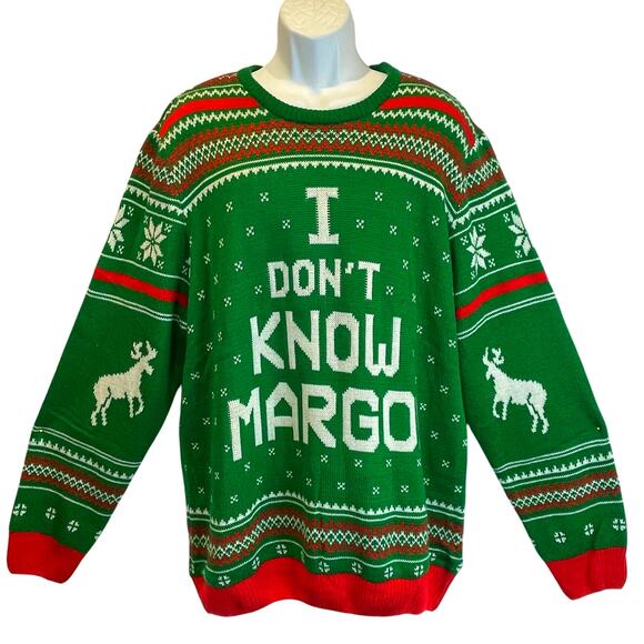 Oh My Sweater I DON'T KNOW MARGO Ugly Christmas Vacation Sweater Size 3XL - Picture 1 of 4
